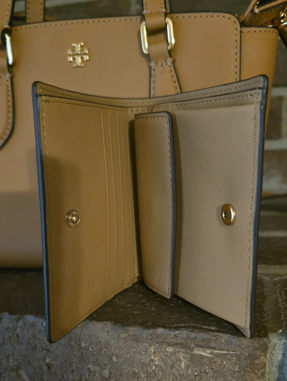 TORY BURCH Women's Emerson Mini Top Zip Tote Satchel Bag Cardamom With Wallet